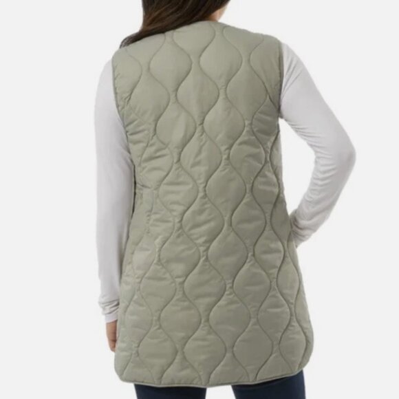 32 Degrees Women's Oversized Quilted Vest - Gray Size L - Picture 3 of 9